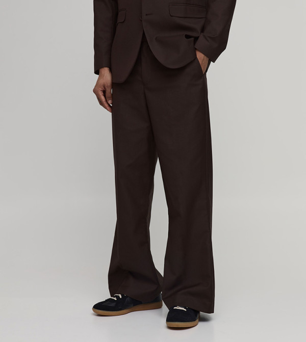 Western Yoke Piping Detail Tailored Flared Trousers