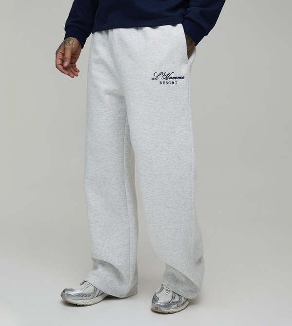 Tall Embroidered Homme Wide Leg Sweatpants