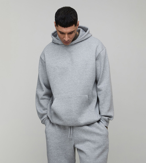 Tall Solid Long Sleeves Oversized Hoodie
