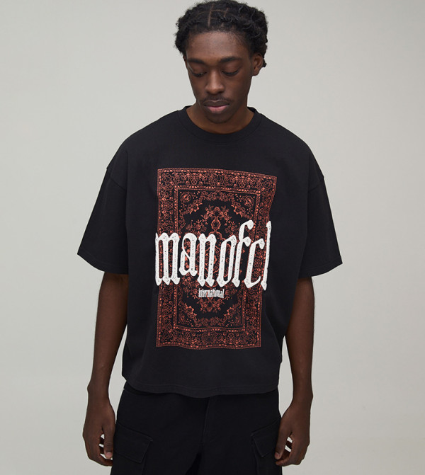 Paisley Puff Print Oversized T-Shirt