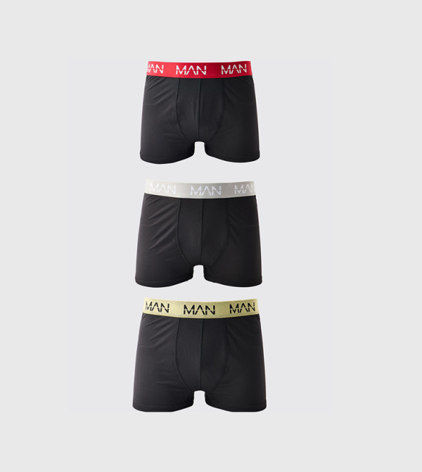 3 Pack Logo Waistband Active Performance Boxer Briefs