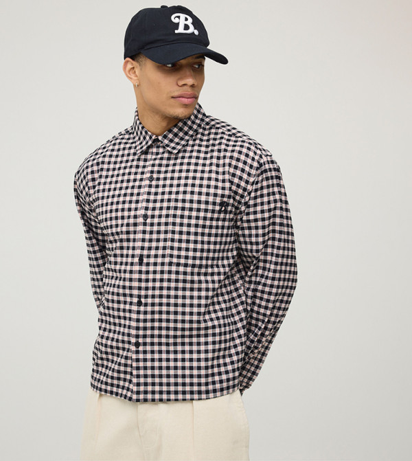 Plaid Long Sleeves Oversized Shirt