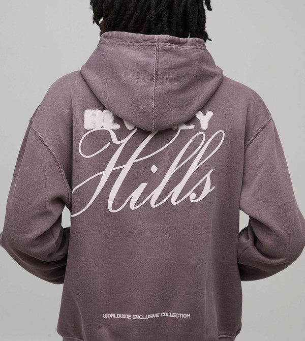 Beverly Hills Puff Print Oversized Hoodie