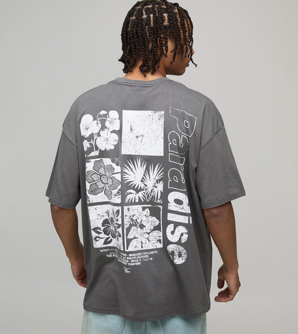 Paradise Floral Print Oversized T-Shirt