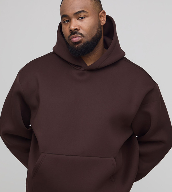 هودي أوفرسايز بكم طويل للمقاسات الكبيرة