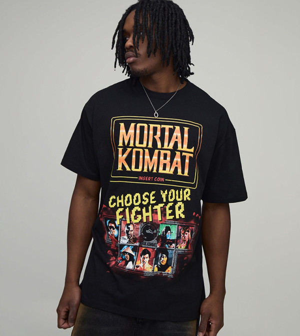 Tall Mortal Kombat License Printed Oversized T-Shirt
