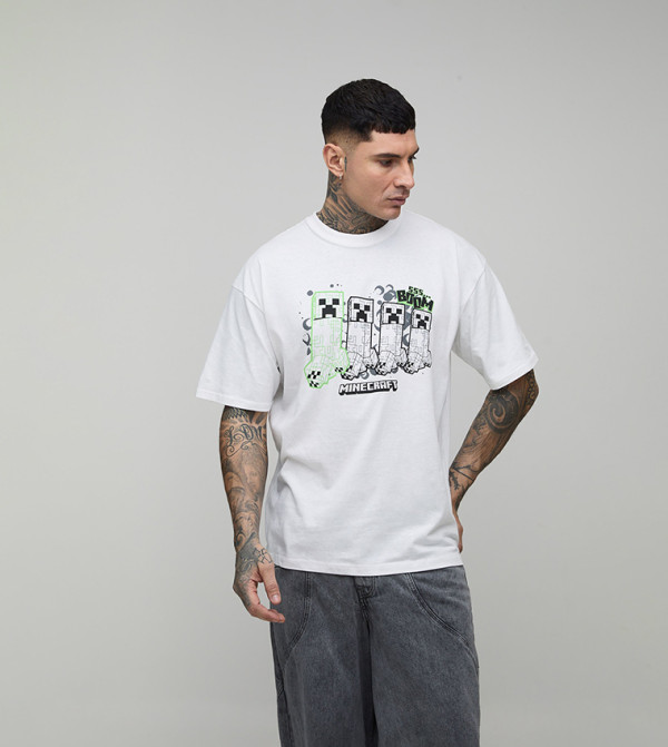 Tall Minecraft License Printed Oversized T-Shirt