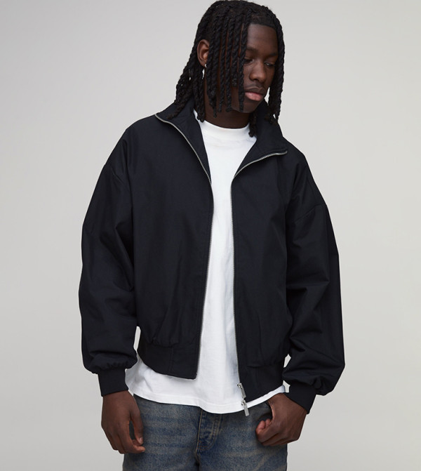 Extreme Twill Funnel Neck Oversized Jacket