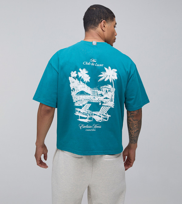 Sea Front Printed Oversized T-Shirt