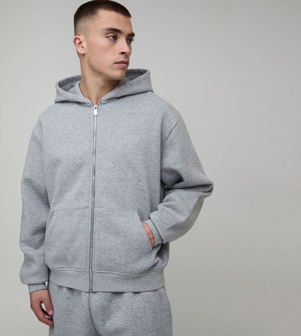 Zip-Through Oversized Hooded Jacket