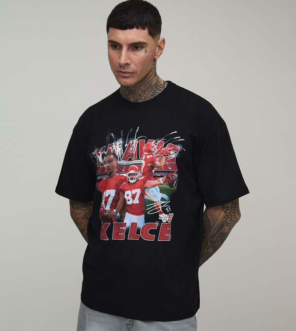 Tall Nflpa Travis Kelce License Printed Oversized T-Shirt