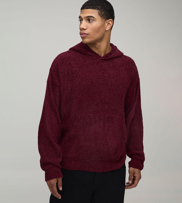 Chenille Crew Neck Oversized Knitted Sweater