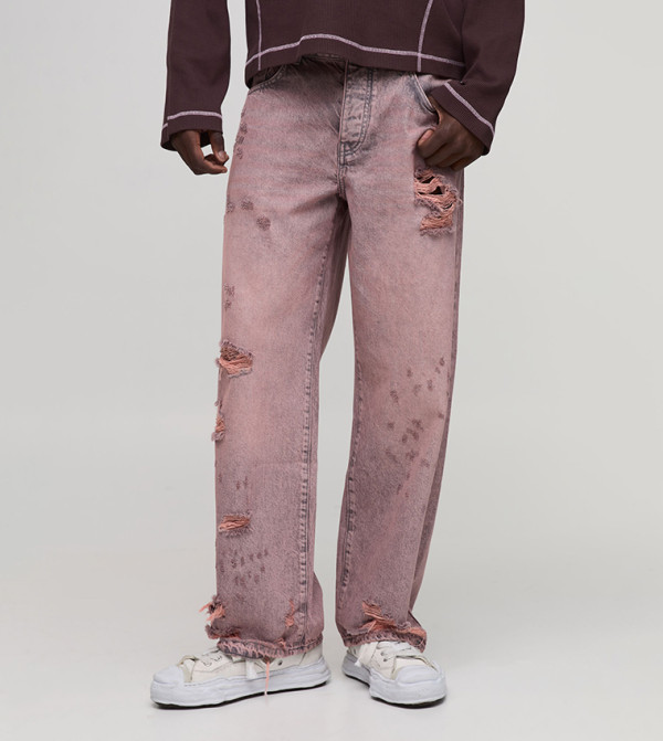 Tinted Laddered Relaxed Fit Jeans