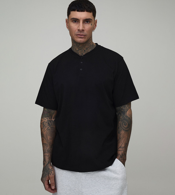 Tall Relaxed Heavyweight Henley T-Shirt