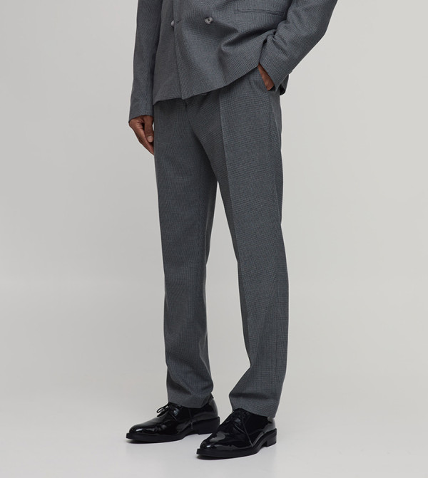 Dogtooth Straight Fit Tailored Trousers