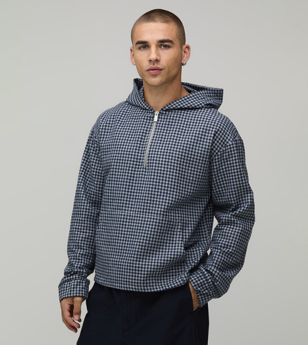 Check Quarter Over The Head Over Oversized Shirt