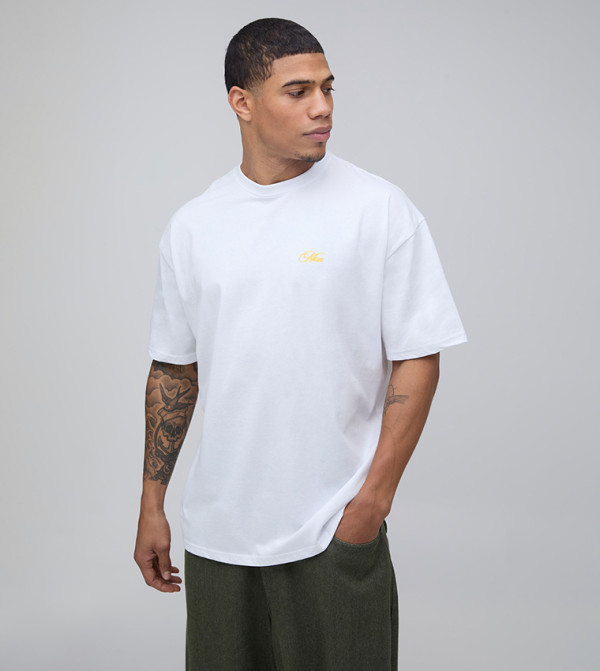 Rose Printed Crew Neck Oversized T-Shirt