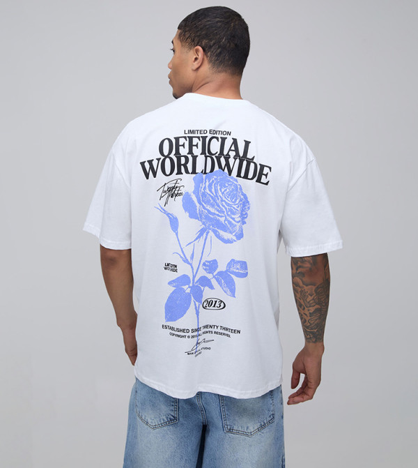 Floral Printed Crew Neck Oversized T-Shirt