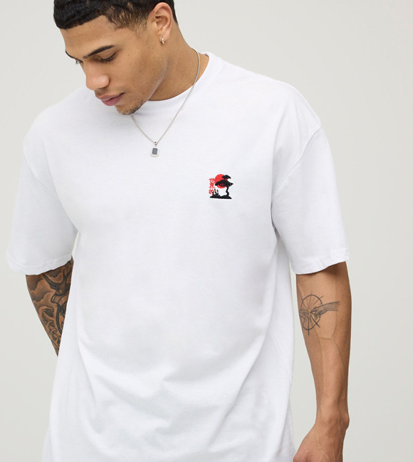 Blossom Embroidered Oversized T-Shirt