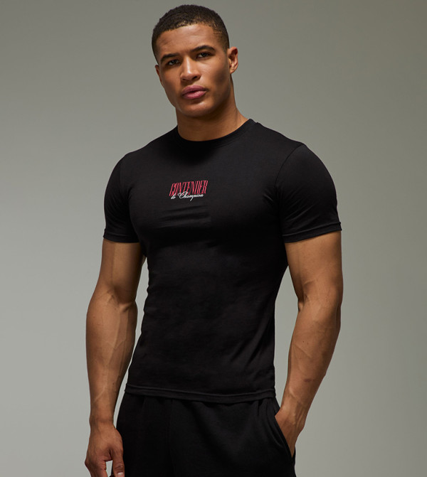 Logo Detail Active Boxing Muscle Fit T-Shirt
