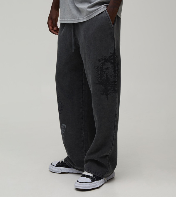 Gothic Washed Wide Leg Sweatpants