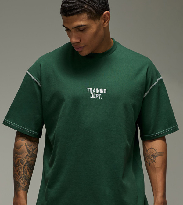 Training Dept Contrast Stitch Oversized T-Shirt