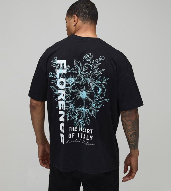 تيشيرت أوفرسايز بطبعة