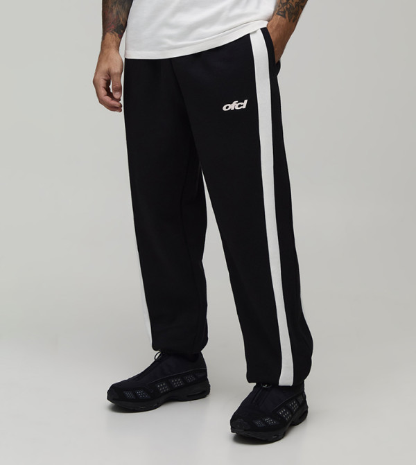 Panelled Bungee Hem Baggy Fit Joggers