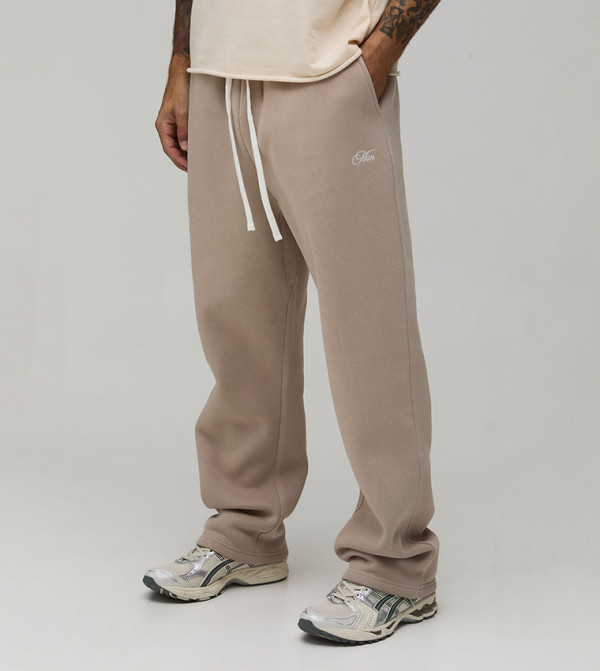 Baggy Fit Man Script Embroidered Sweatpants