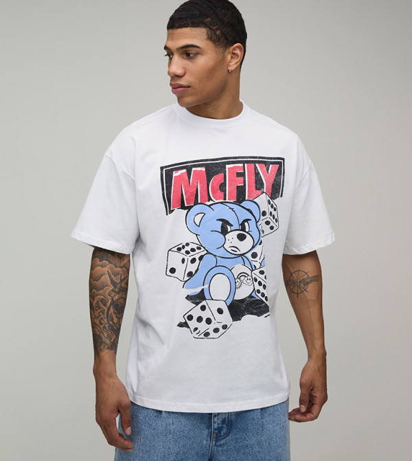 تيشيرت اوفرسايز بطبعة مكفلاي دايس