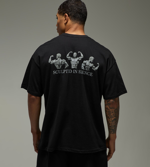 Sculpted in Silence Printed Oversized T-Shirt