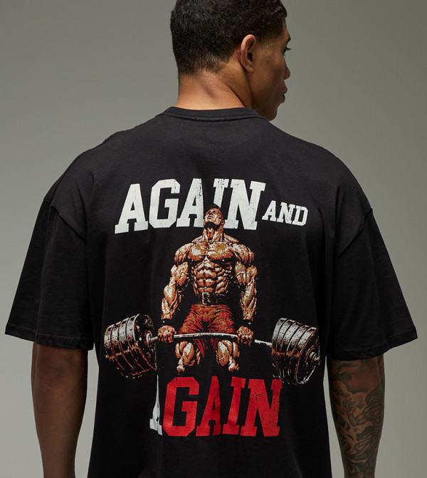 Again & Again Lifting Printed Oversized T-Shirt