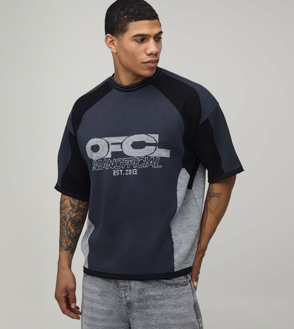 تيشيرت اوفرسايز محبوك جاكار موتو