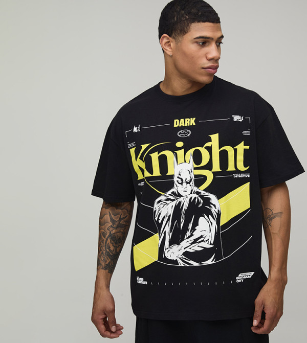 Dark Knight License Print Oversized T-Shirt