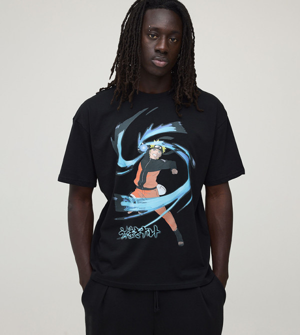 تيشيرت أوفرسايز بطبعة ناروتو أوزوماكي