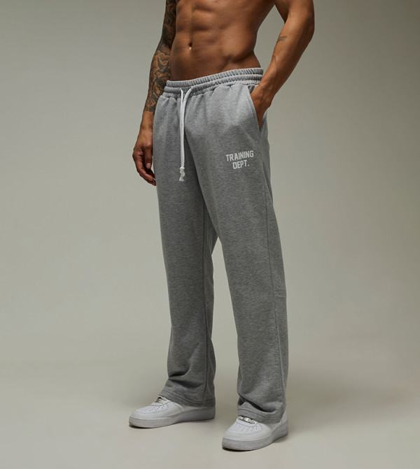 Contrast Drawcord Straight Fit Sweatpants