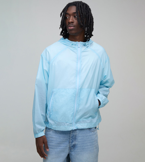 Glow In The Dark Transparent Oversized Hooded Toggle Cagoule