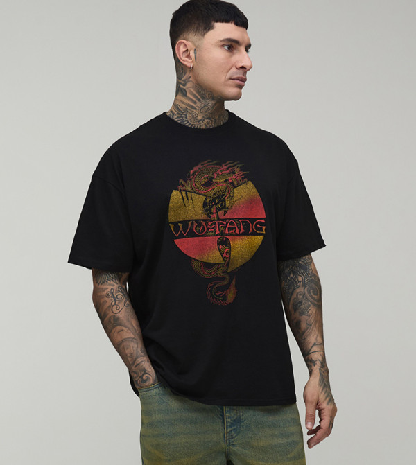 تيشيرت أوفرسايز بطبعة للمقاسات الطويلة 