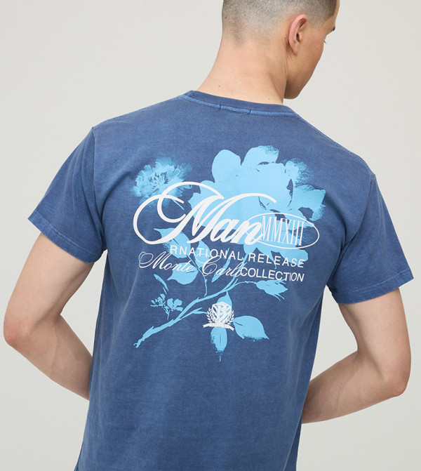 Washed Tonal Floral Print T-Shirt
