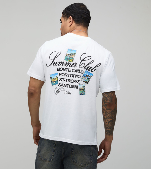Summer Club Print Short Sleeves T-Shirt