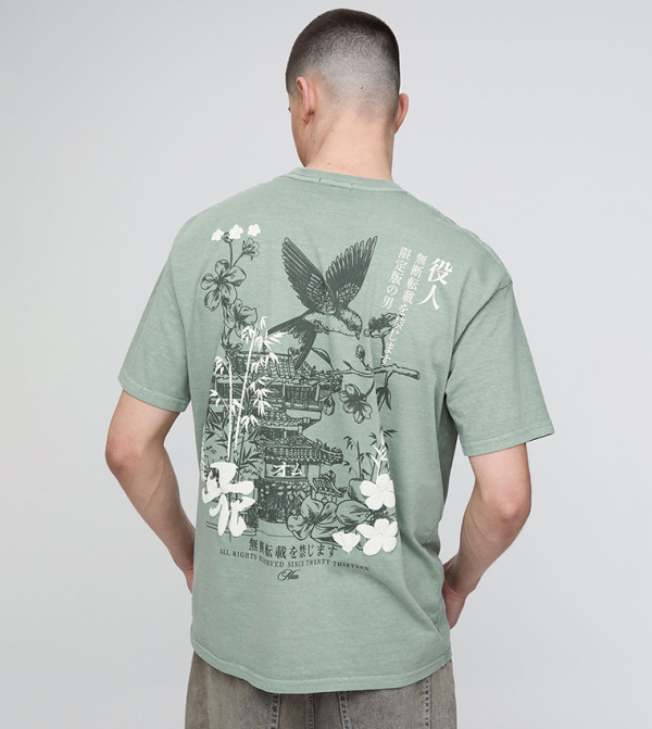 Kyoto Puff Print Graphic Oversized T-Shirt