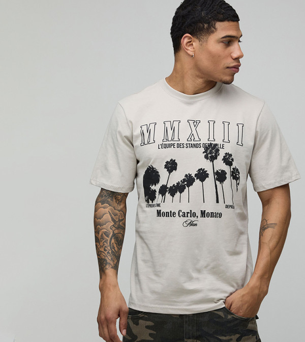 Palm Graphic Crew Neck Regular Fit T-Shirt