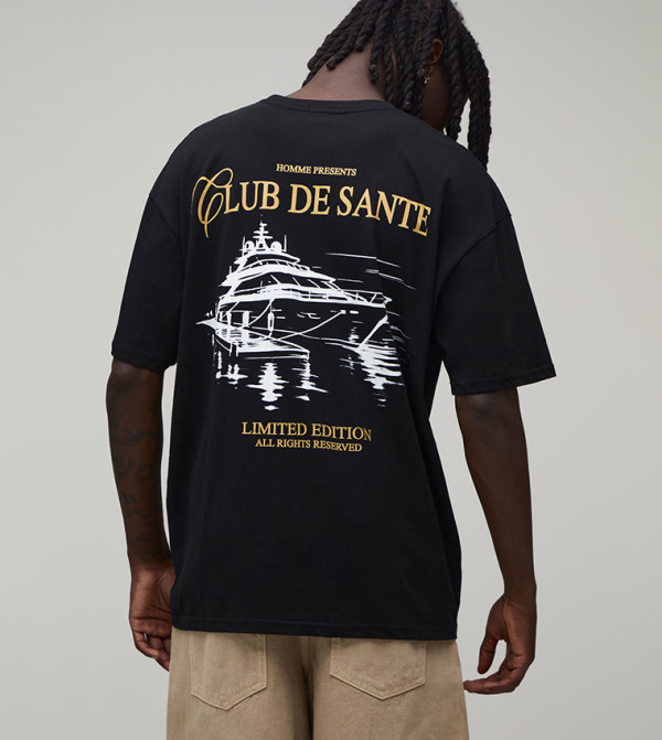 Yacht Club De Luxe Print Oversized T-Shirt