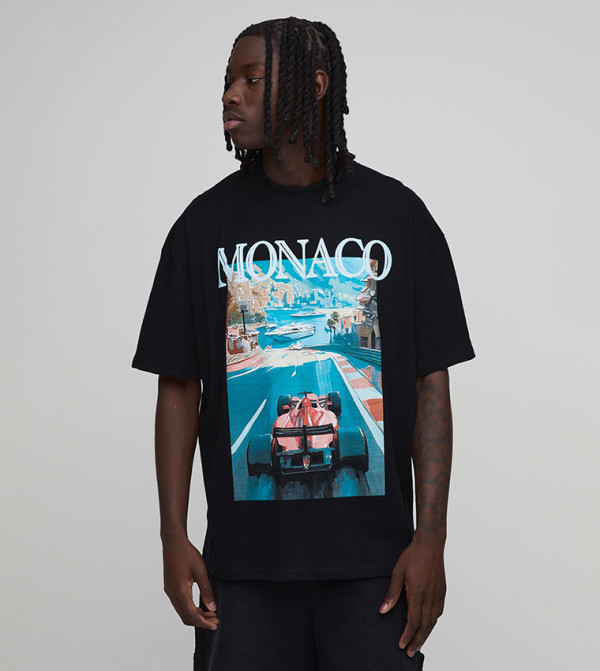 Monaco Racing Printed Crew Neck Oversized T-Shirt