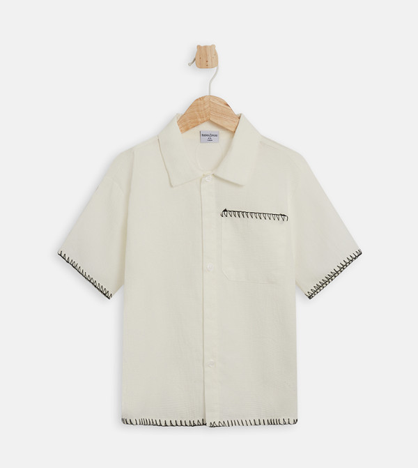 Embroidered Short Sleeves Shirt