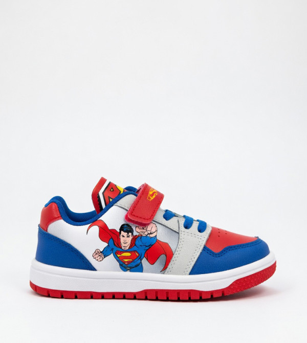 Superman Themed Velcro Closure Sneakers
