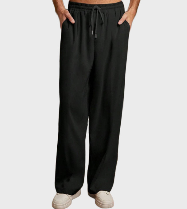 Solid Korean Loose Fit Track Pants 