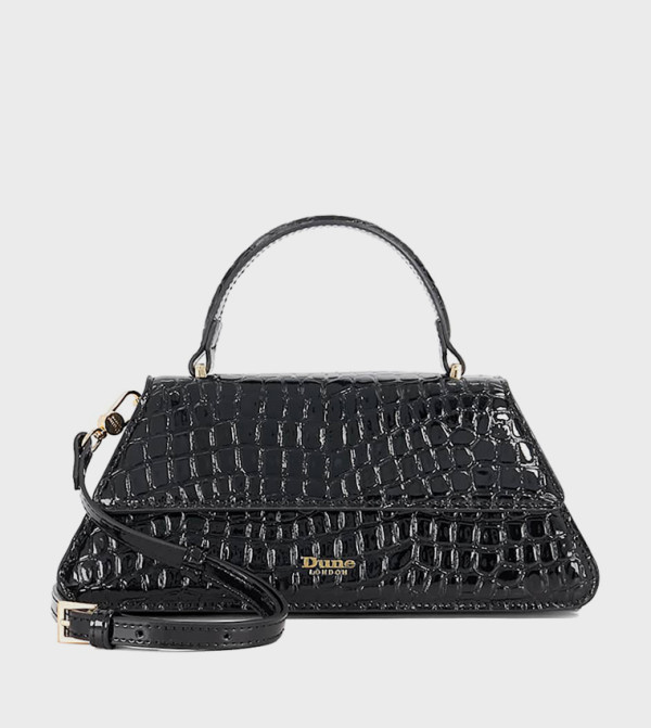 DALIA Croc Textured Top Handle Bag