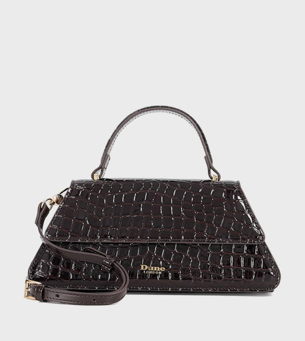 DALIA Croc Textured Top Handle Bag
