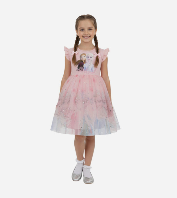 Frozen Printed Fit and Flared Dress